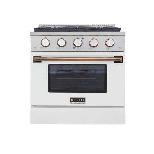 Kucht 30 Inch Professional KNG Series Customized Liquid Propane Gas Stainless Steel Range with White Oven Door G Main