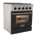 Kucht 30 Inch Professional KNG Series Customized Natural Gas Stainless Steel Range with Black Oven Door RG Side