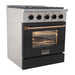 Kucht 30 Inch Professional KNG Series Customized Natural Gas Stainless Steel Range with Black Oven Door Gold Side