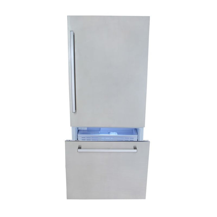 Kucht 36 Inch Built In Counter Depth Panel Ready Single Door Refrigerator with Bottom Freezer Open