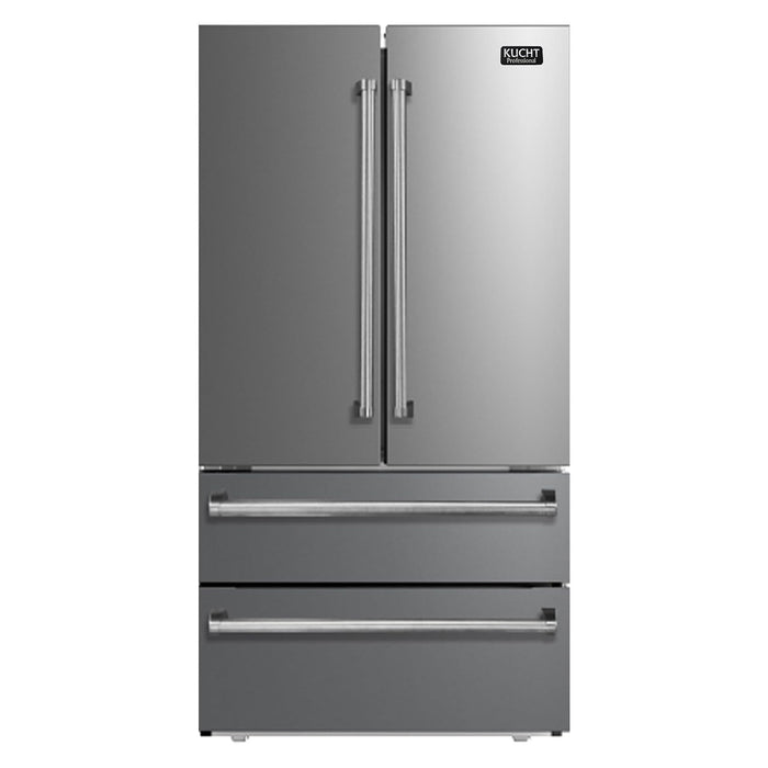 Kucht 36 Inch Counter Depth Stainless Steel French Door Refrigerator with Interior Ice Maker Main