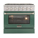 Kucht 36 Inch Pro-Class KDF Series Liquid Propane Gas Stainless Steel Dual Fuel Range with Green Oven Door Main