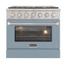 Kucht 36 Inch Pro-Class KDF Series Liquid Propane Gas Stainless Steel Dual Fuel Range with Light Blue Oven Door Main