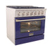 Kucht 36 Inch Pro-Class KDF Series Natural Gas Stainless Steel Dual Fuel Range with Blue Oven Door Side