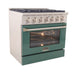 Kucht 36 Inch Pro-Class KDF Series Natural Gas Stainless Steel Dual Fuel Range with Green Oven Door Side