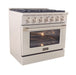 Kucht 36 Inch Pro-Class KDF Series Natural Gas Stainless Steel Dual Fuel Range with Silver Oven Door Side