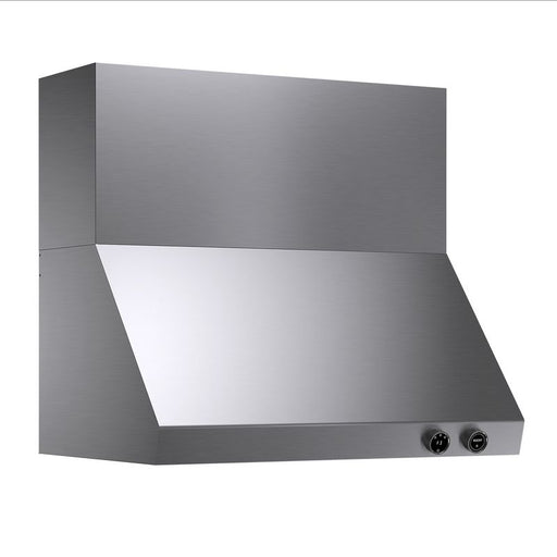 Kucht 36 Inch Pro-Style 900 CFM Classic Stainless Steel Wall Mounted Range Hood with Two Round Digital Dial Touchscreen Controls Side