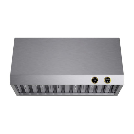 Kucht 36 Inch Pro-Style 900 CFM Stainless Steel Ducted Under Cabinet Range Hood with Two Round Digital Dial Gold Touchscreen Controls Main