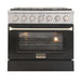 Kucht 36 Inch Professional 5.2 Cu. Ft. Natural Gas Stainless Steel Range with Sealed Burners and Convection Oven in Black Oven Door mAIN