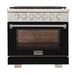 Kucht 36 Inch Professional KFX-X Series Natural Gas Stainless Steel Range with Convection Oven in Black Oven Door Main