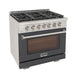 Kucht 36 Inch Professional KFX-X Series Natural Gas Stainless Steel Range with Convection Oven in Gray Oven Door Side