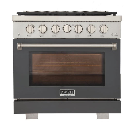 Kucht 36 Inch Professional KFX-X Series Natural Gas Stainless Steel Range with Convection Oven in Gray Oven Door Main