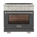 Kucht 36 Inch Professional KFX-X Series Natural Gas Stainless Steel Range with Convection Oven in Gray Oven Door Main