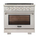 Kucht 36 Inch Professional KFX-X Series Natural Gas Stainless Steel Range with Convection Oven in Silver Oven Door Main