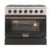 Kucht 36 Inch Professional KNG Series Customized Liqiuid Propane Gas Stainless Steel Range with Black Oven Door RG Main