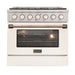 Kucht 36 Inch Professional KNG Series Customized Liqiuid Propane Gas Stainless Steel Range with White Oven Door G Main