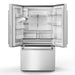 Kucht 36 Inch Standard Depth Stainless Stel French Door Refrigerator with Exterior Ice Maker Open