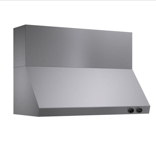 Kucht 48 Inch Pro-Style 1200 CFM Classic Stainless Steel Wall Mounted Range Hood with Two Round Digital Dial Touchscreen Controls Side