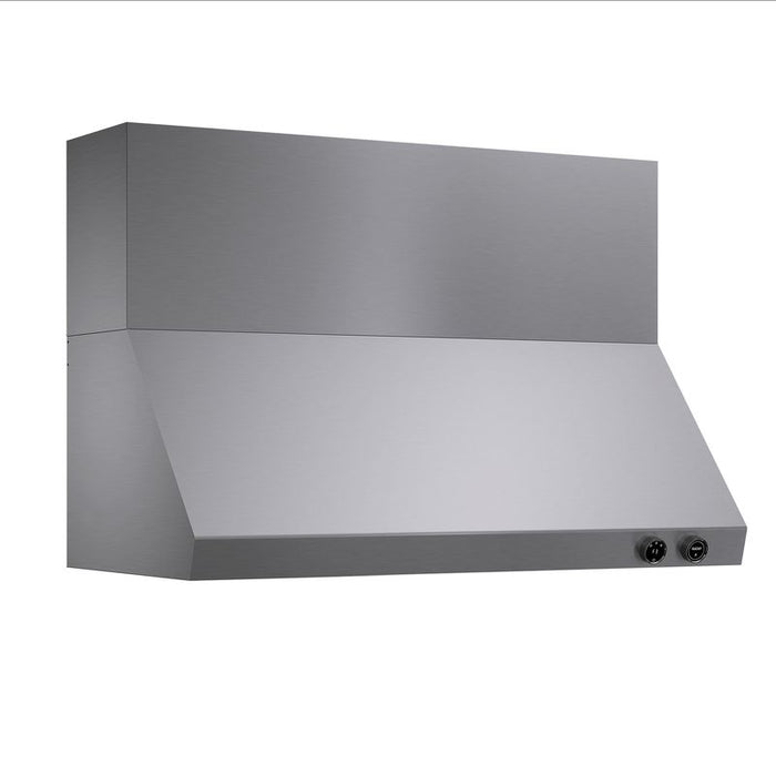 Kucht 48 Inch Pro-Style 1200 CFM Classic Stainless Steel Wall Mounted Range Hood with Two Round Digital Dial Touchscreen Controls Side