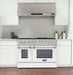Kucht 48 Inch Pro-Style KDF Series Natural Gas Stainless Steel Dual Fuel Range with White Oven Door Attached