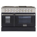 Kucht 48 Inch Pro-Style KDF Series Natural Gas Stainless Steel Dual Fuel Range with Black Oven Door Main