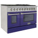 Kucht 48 Inch Pro-Style KDF Series Natural Gas Stainless Steel Dual Fuel Range with Blue Oven Door Side