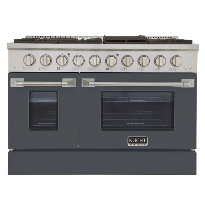 Kucht 48 Inch Pro-Style KDF Series Natural Gas Stainless Steel Dual Fuel Range with Grey Oven Door Main