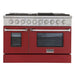 Kucht 48 Inch Pro-Style KDF Series Natural Gas Stainless Steel Dual Fuel Range with Red Oven Door Main