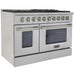 Kucht 48 Inch Pro-Style KDF Series Natural Gas Stainless Steel Dual Fuel Range with Silver Oven Door Side