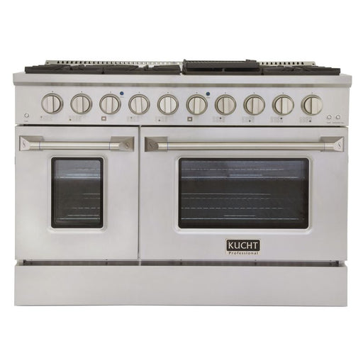 Kucht 48 Inch Pro-Style KDF Series Natural Gas Stainless Steel Dual Fuel Range with Silver Oven Door Main