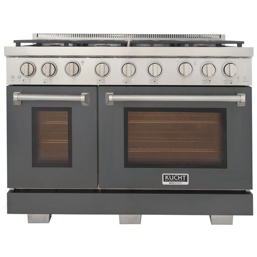 Kucht 48 Inch Professional KFX-X Series Liquid Propane Stainless Steel Range with Convection Oven in Gray Oven Door Main