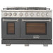 Kucht 48 Inch Professional KFX-X Series Liquid Propane Stainless Steel Range with Convection Oven in Gray Oven Door Main