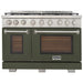 Kucht 48 Inch Professional KFX-X Series Natural Gas Stainless Steel Range with Convection Oven in Green Oven Door Main