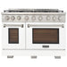 Kucht 48 Inch Professional KFX-X Series Natural Gas Stainless Steel Range with Convection Oven in White Oven Door Main