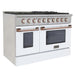 Kucht 48 Inch Professional KNG Series Customized Liquid Propane Gas Stainless Steel Range with White Oven Door RG Side