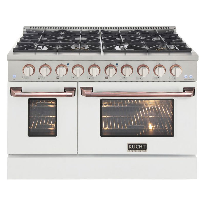 Kucht 48 Inch Professional KNG Series Customized Liquid Propane Gas Stainless Steel Range with White Oven Door RG Main