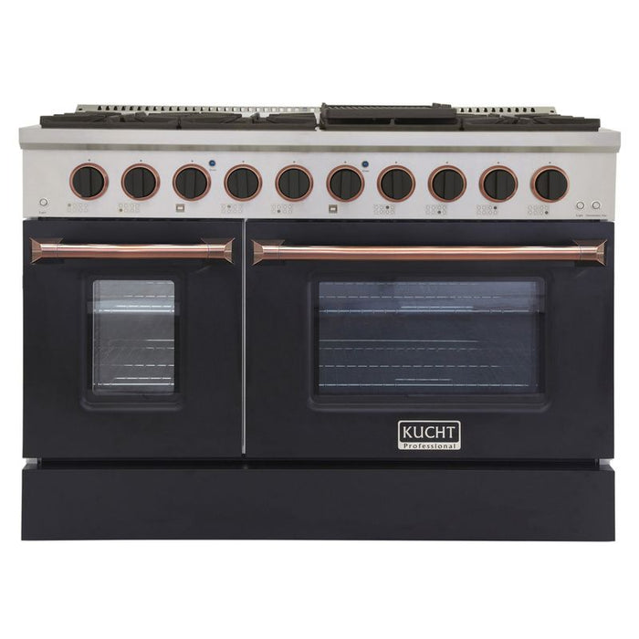 Kucht 48 Inch Professional KNG Series Customized Natural Gas Stainless Steel Range with Black Oven Door RG Main