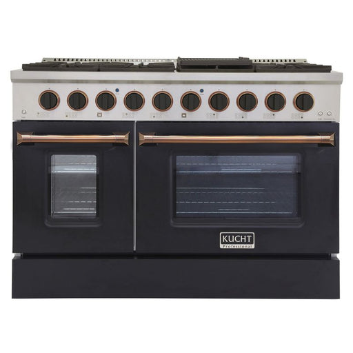 Kucht 48 Inch Professional KNG Series Customized Natural Gas Stainless Steel Range with Black Oven Door G Main