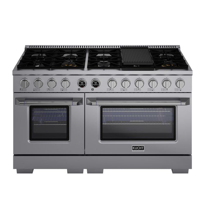 Kucht 60 Inch KX Series Gas Stainless Steel Door Dual Fuel Range with Digital Thermostat Griddle