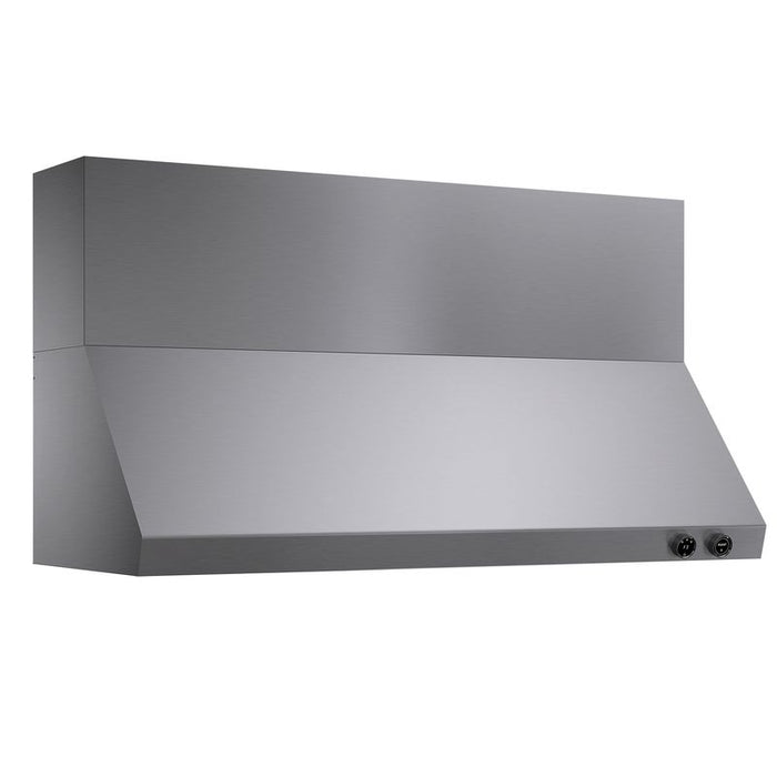 Kucht 60 Inch Pro-Style 1200 CFM Classic Stainless Steel Wall Mounted Range Hood with Two Round Digital Dial Touchscreen Controls Side