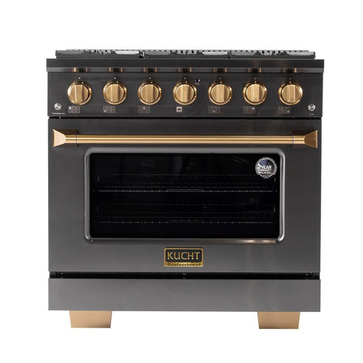 Kucht Gemstone 36 Inch Professional KED Series Gas Titanium Stainless Steel Dual Fuel Range Main