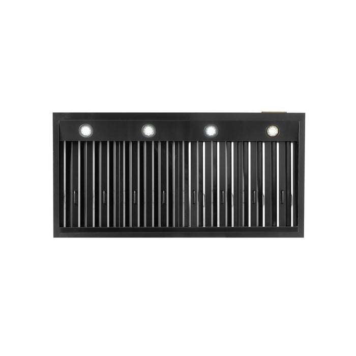 Kucht Gemstone 48 Inch 1200 CFM Titanium Stainless Steel Ducted Under Cabinet Range Hood with LCD Display and Sensor Touch Controls Filter