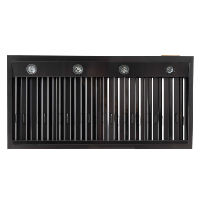 Kucht Gemstone 48 Inch 1200 CFM Titanium Stainless Steel Wall Mounted Range Hood with LCD Display and Sensor Touch Controls Filter