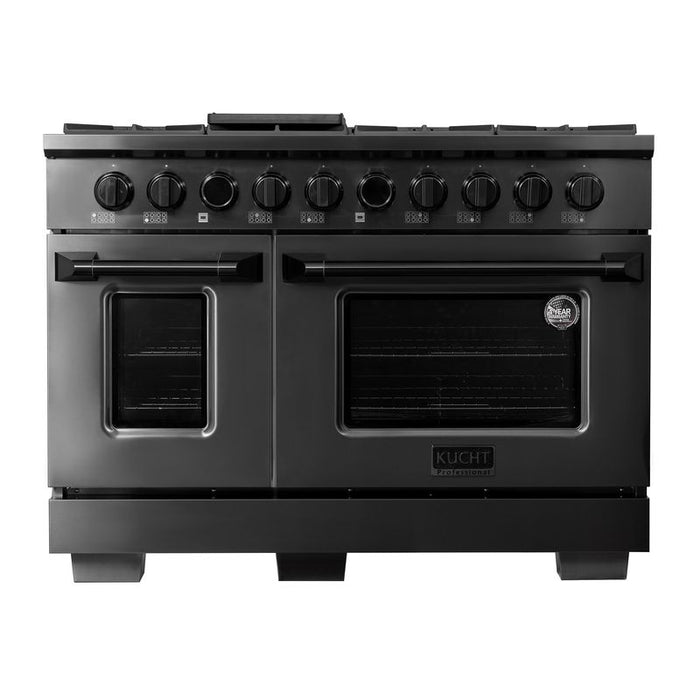 Kucht Gemstone 48 Inch KX Series Gas Titanium Stainless Steel Door Dual Fuel Range with Digital Thermostat and Titanium Accessories Main