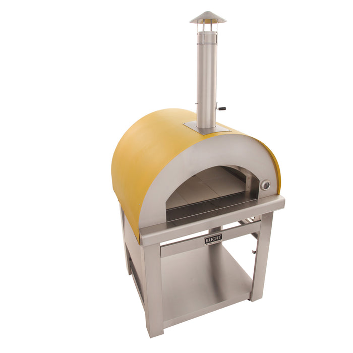 Kucht Venice Wood Fired Outdoor Pizza Oven in Yellow Side