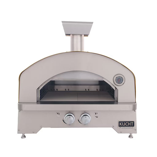 Kuct Napoli Portable Propane Gas Outdoor Pizza Oven in Yellow Open