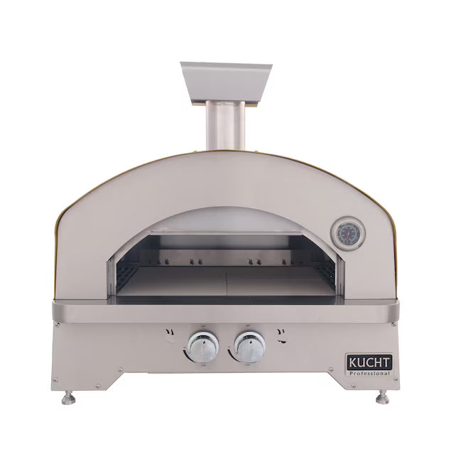 Kuct Napoli Portable Propane Gas Outdoor Pizza Oven in Yellow Open