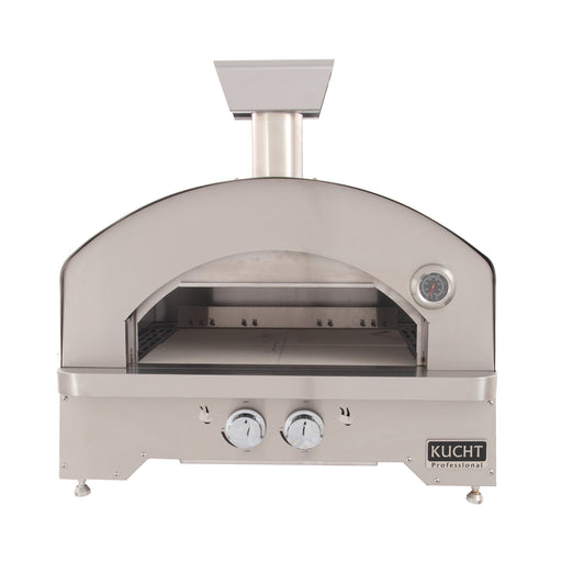 Kuct Napoli Portable Propane Gas Outdoor Pizza Oven in Stainless Steel Open
