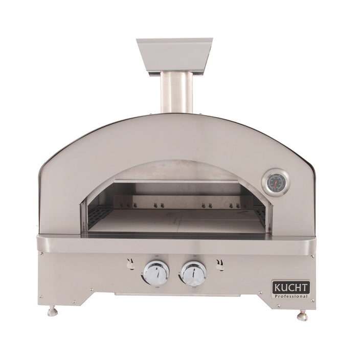 Kuct Napoli Portable Propane Gas Outdoor Pizza Oven in Stainless Steel Open