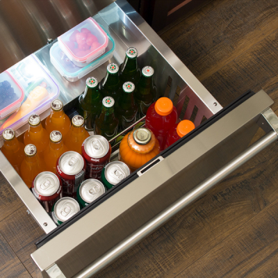 Marvel 24 Inch Professional Built In/Freestanding Refrigerator Drawers with Adjustable Dividers